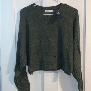Green Cropped Sweater